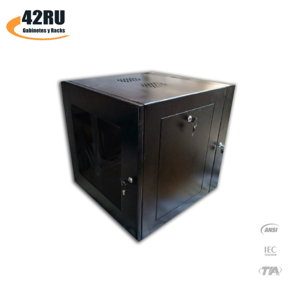 Gabinete de 12RU 60x60 Abatible Soporta hasta 60kg ideal para Redes, Video Vigilancia y equipos de telecomunicaciones en centros de datos y Video Seguridad