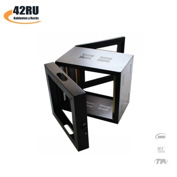 Gabinete de Pared 12RU 58.50x60x51cm Abatible Nacional - Imagen 2