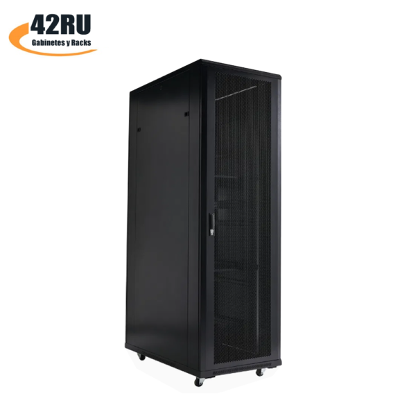 Gabinete de piso 42RU 206x80x80cm Puerta Frontal y Posterior Microperforada para equipos de telecomunicaciones, centros de datos y video vigilancia