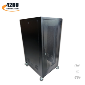 Gabinete Rack de Piso 24 RU 1.20 x 60 x 80 cm Puerta Frontal Microperforada