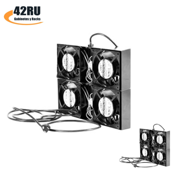 El Kit de 4 ventiladores es un dispositivo que se encarga de extraer el aire caliente del interior de un gabinete - rack y expulsarlo hacia el exterior.